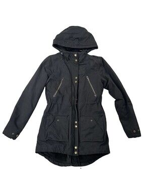 VOLCOM Women's Walk On By Parka Sherpa Lined Heavy Coat Jacket Size L Black